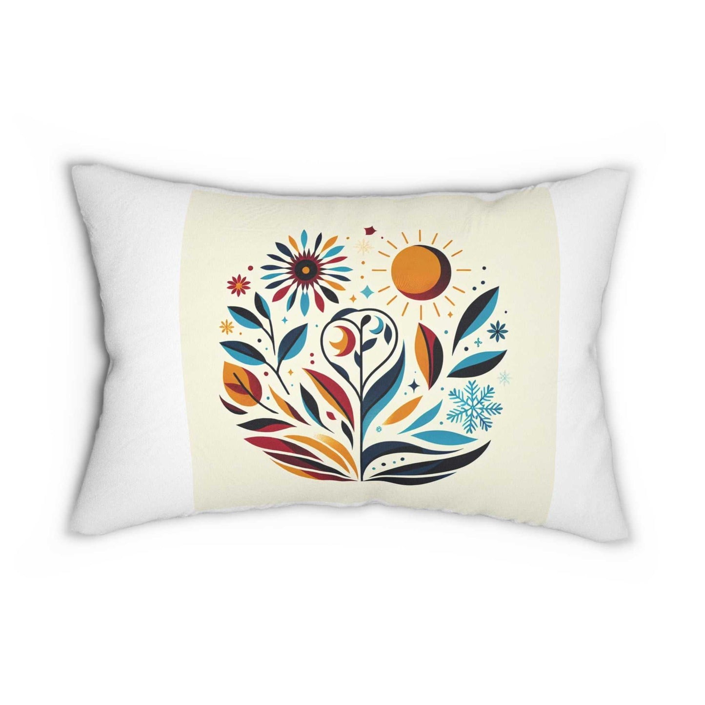 whimsical floral spun polyester lumbar pillow - cozy home decor suites