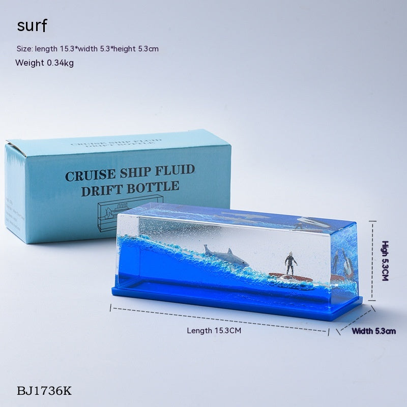 Cruise Fluid Drift Bottle Desktop Decoration Boys Love Birthday Gift Table With Titanic