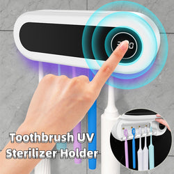 Wall Mounted Toothbrush Holder Smart Toothbrush UV Sterilizer Holder Toothpaste Dispenser Squeezer For Bathroom Accessories