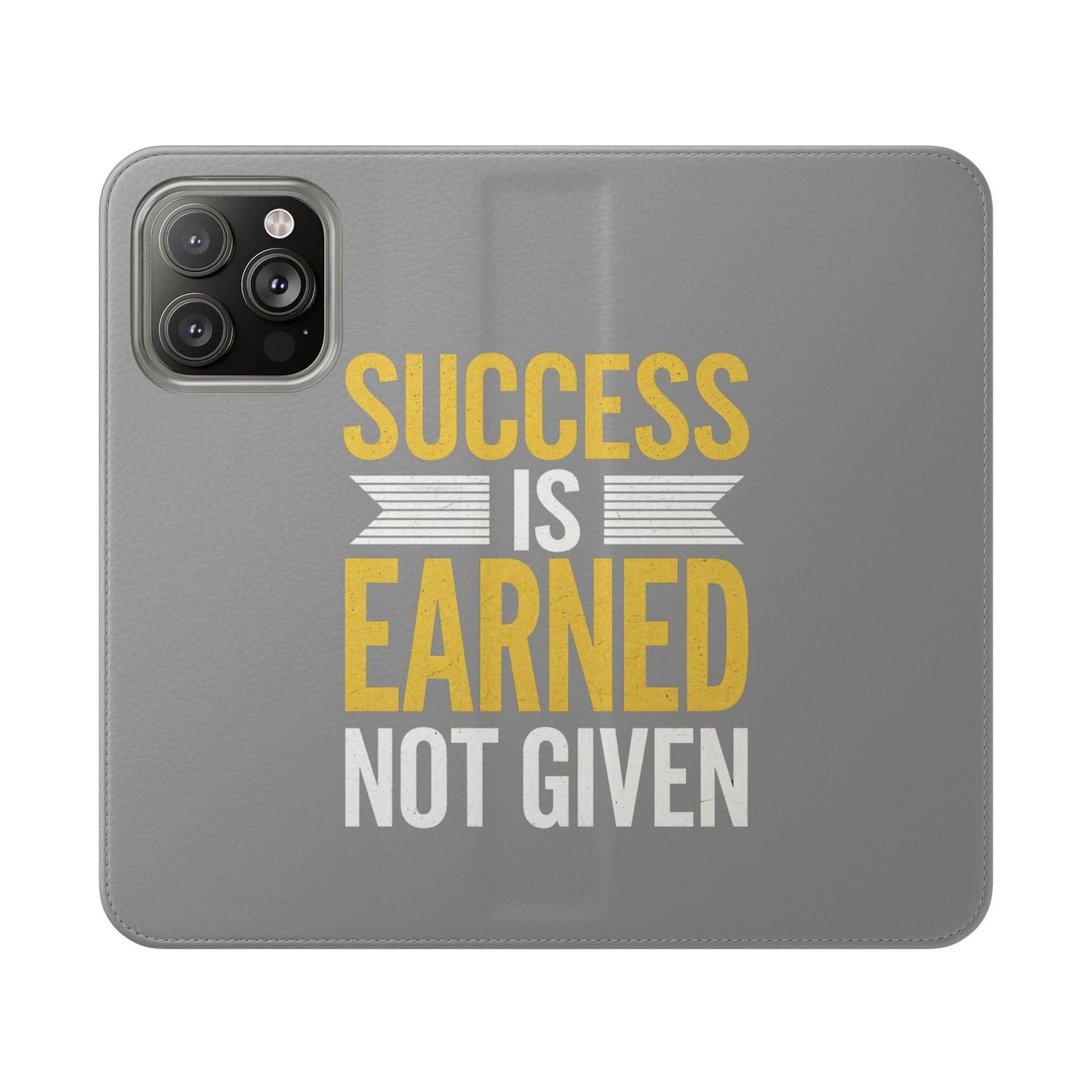 Success Is Earned Flip Case - Stylish Phone Wallet for Motivational Support