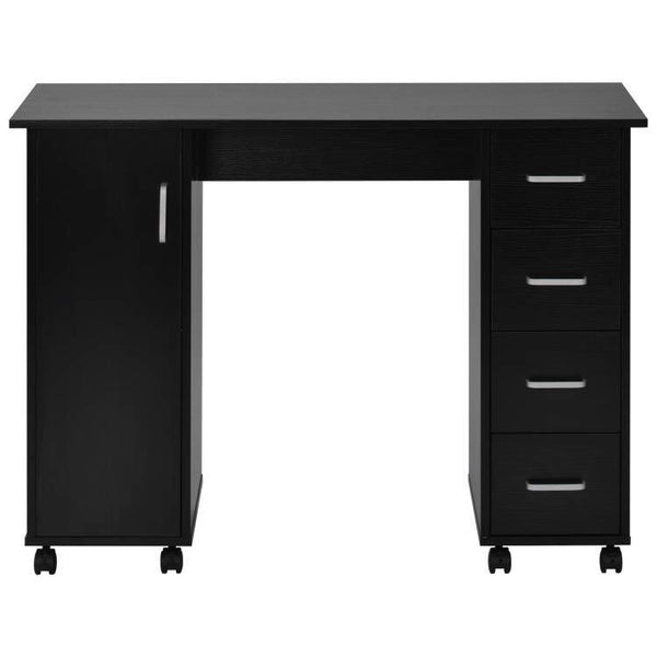Home Office Computer Desk Table with Drawers White Black