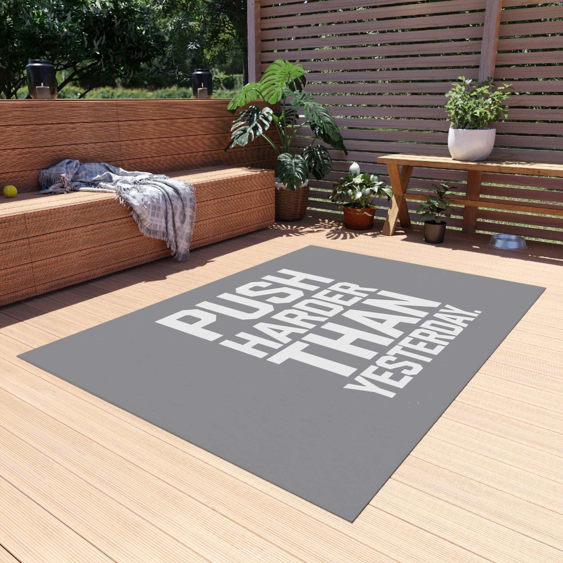 Motivational Outdoor Rug - Push Harder