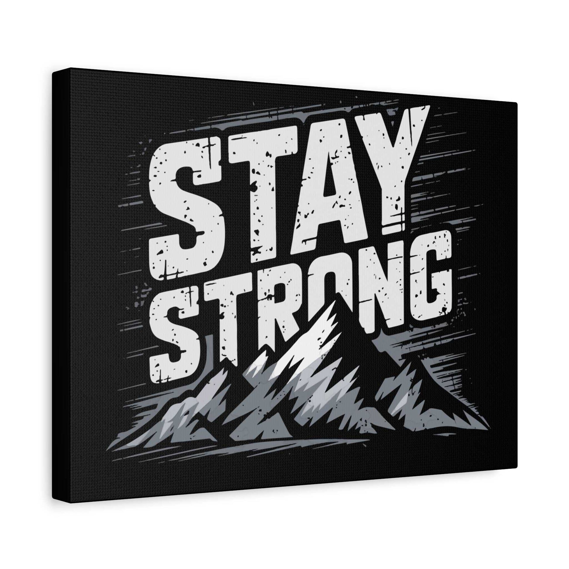 inspirational canvas wall art - stay strong mountain design