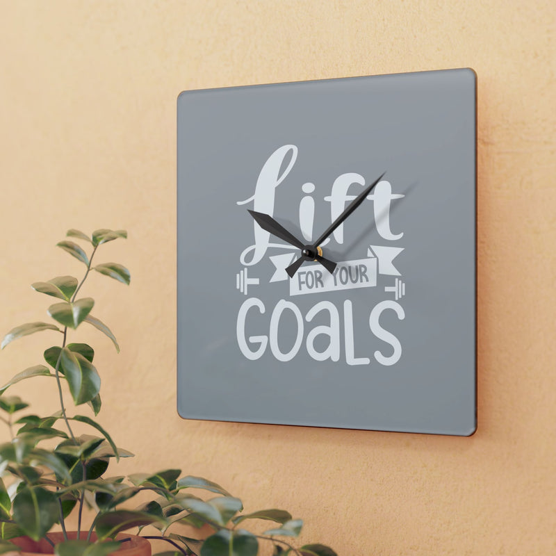 Motivational Acrylic Wall Clock - "Lift for Your Goals" | Fitness Decor for Home Gym