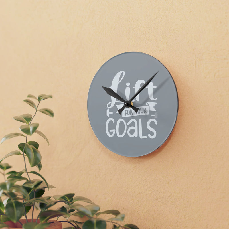 Motivational Acrylic Wall Clock - "Lift for Your Goals" | Fitness Decor for Home Gym