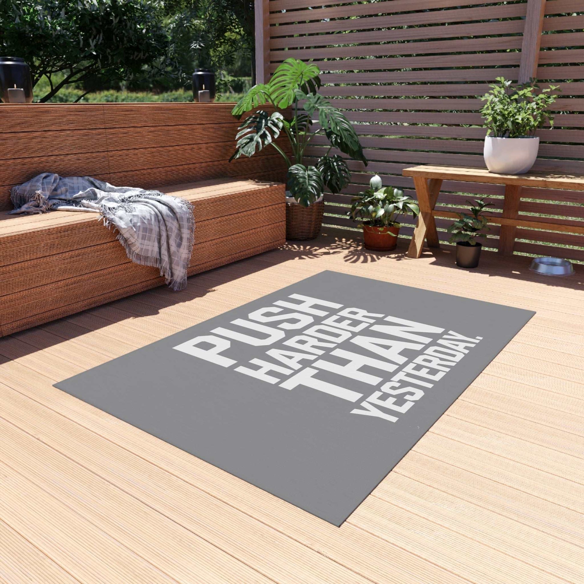 Motivational Outdoor Rug - Push Harder