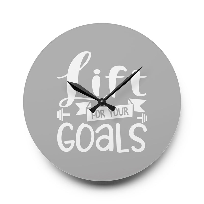 Motivational Acrylic Wall Clock - "Lift for Your Goals" | Fitness Decor for Home Gym