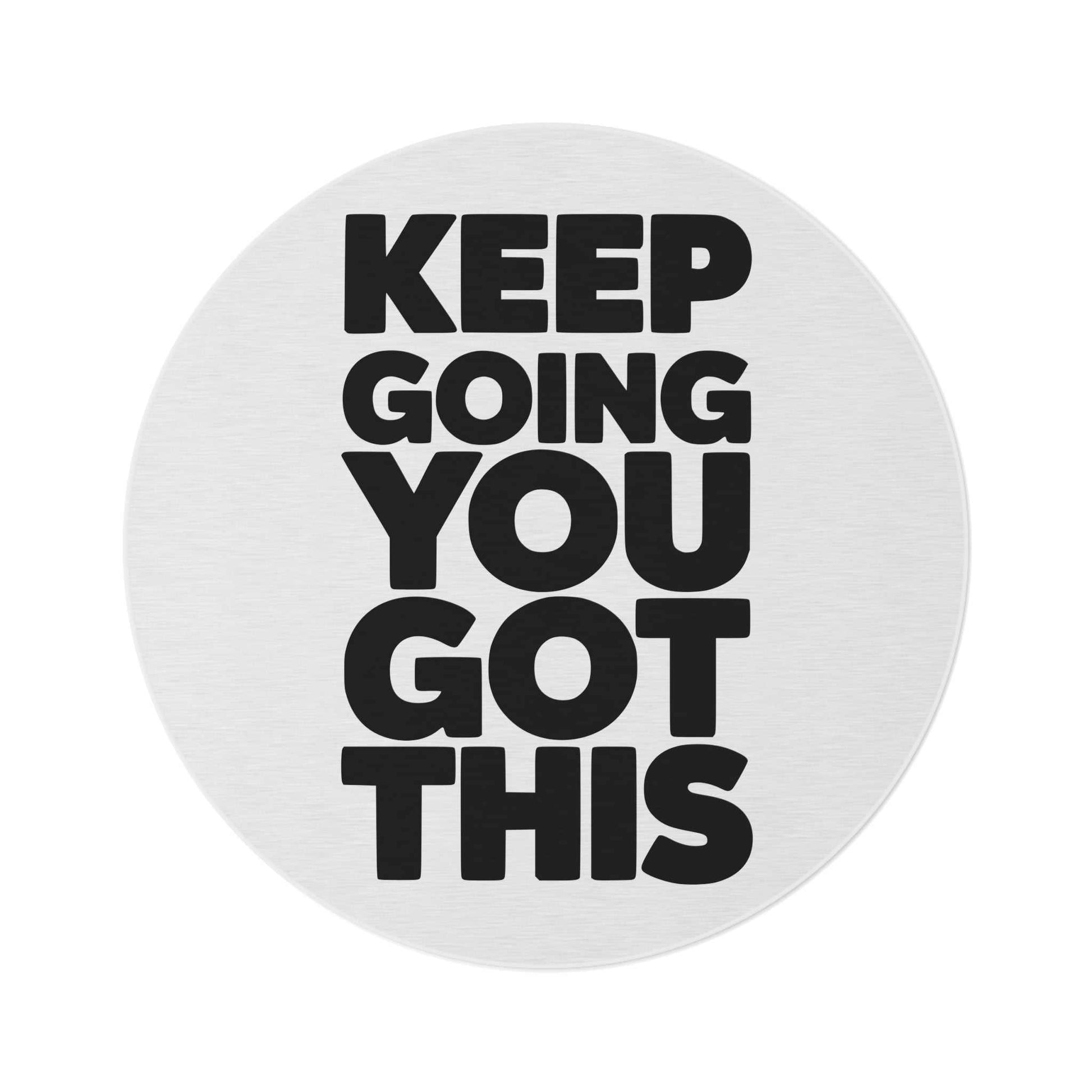 Motivational Round Rug - "