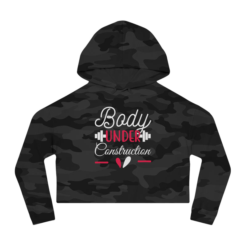 Cropped Hoodie - 'Body Under Construction' for Fitness Enthusiasts