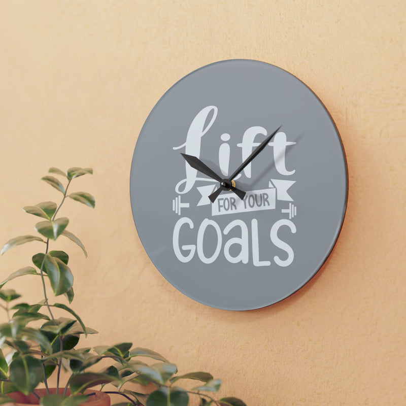 Motivational Acrylic Wall Clock - "Lift for Your Goals" | Fitness Decor for Home Gym