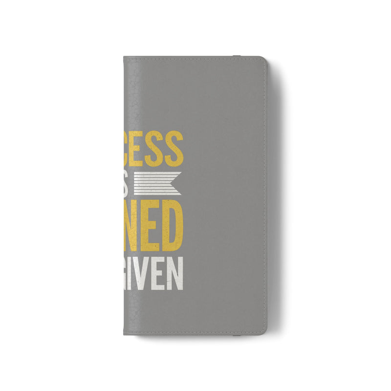 Success Is Earned Flip Case - Stylish Phone Wallet for Motivational Support