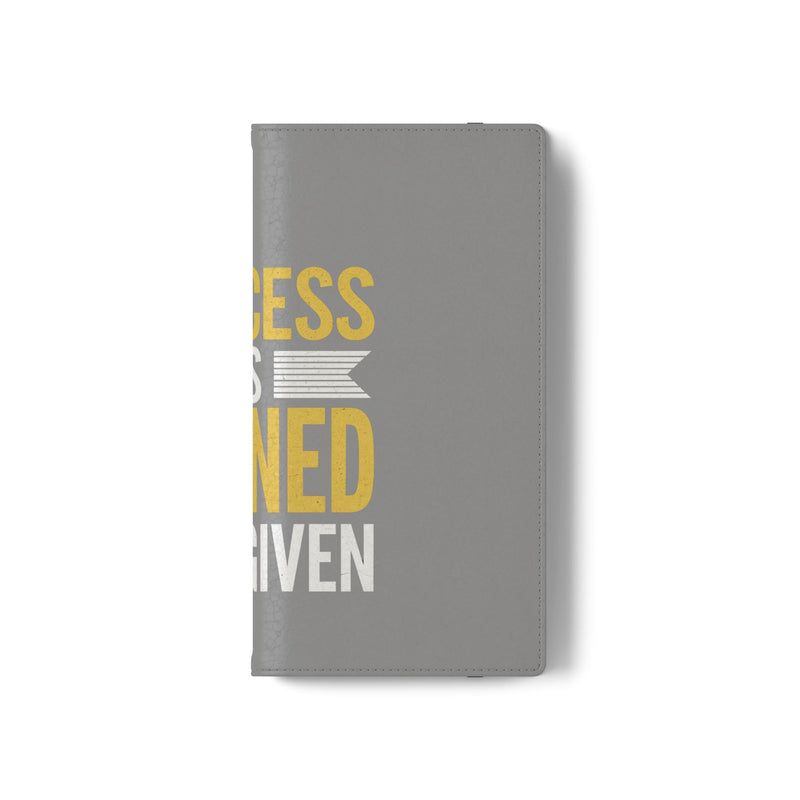 Success Is Earned Flip Case - Stylish Phone Wallet for Motivational Support