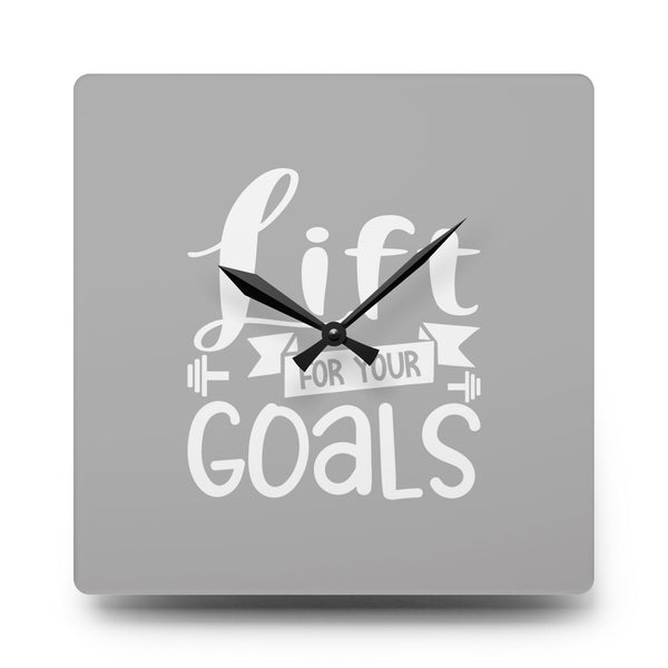 Motivational Acrylic Wall Clock - "Lift for Your Goals" | Fitness Decor for Home Gym