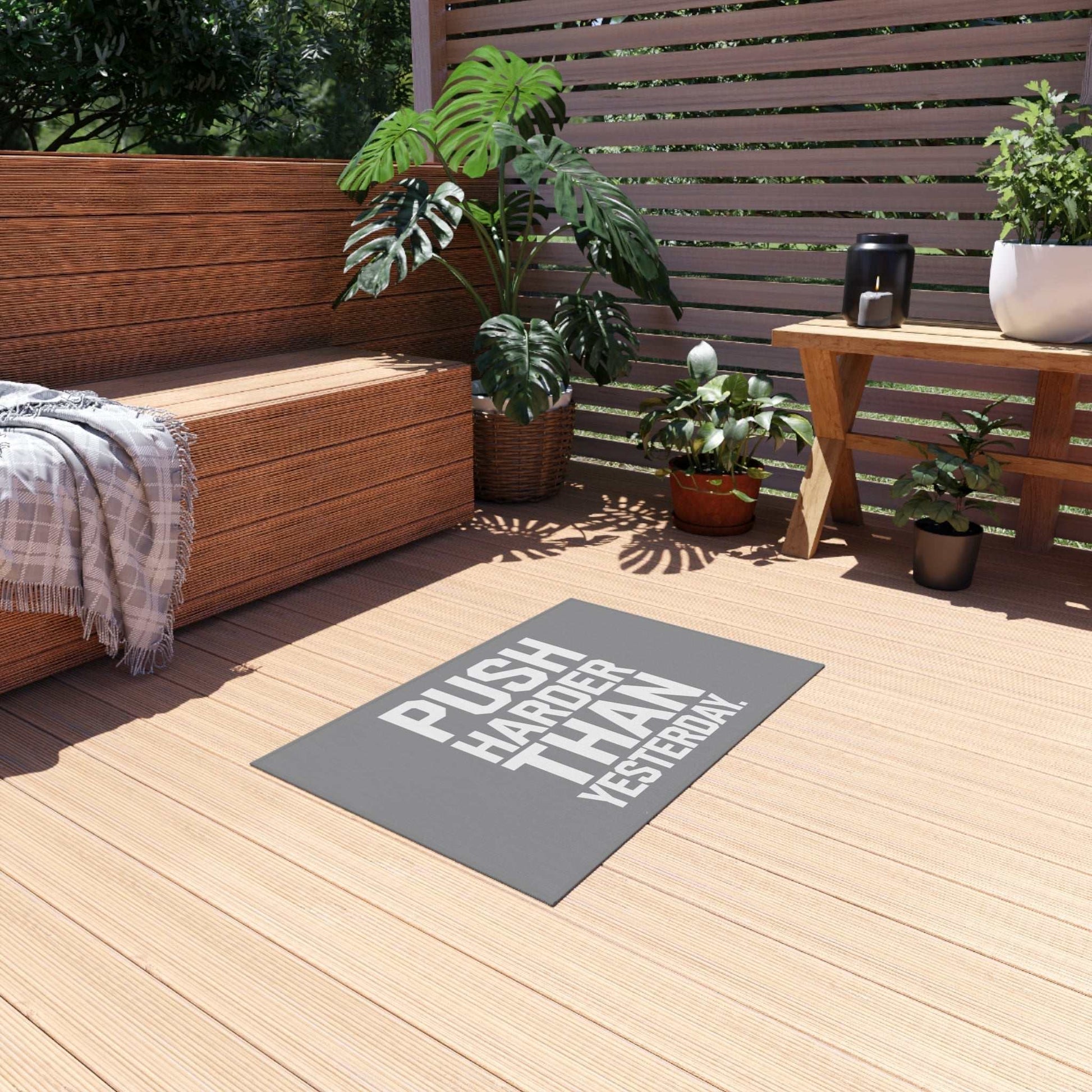 Motivational Outdoor Rug - Push Harder