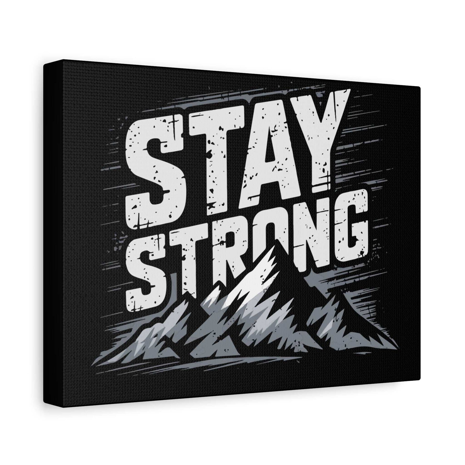 inspirational canvas wall art - stay strong mountain design