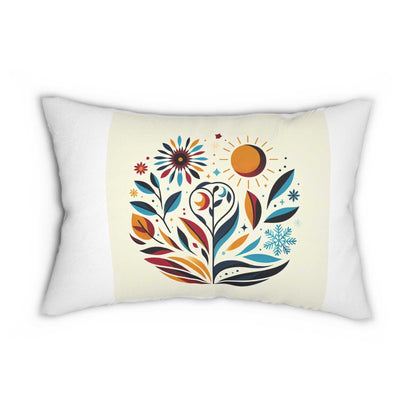 whimsical floral spun polyester lumbar pillow - cozy home decor suites