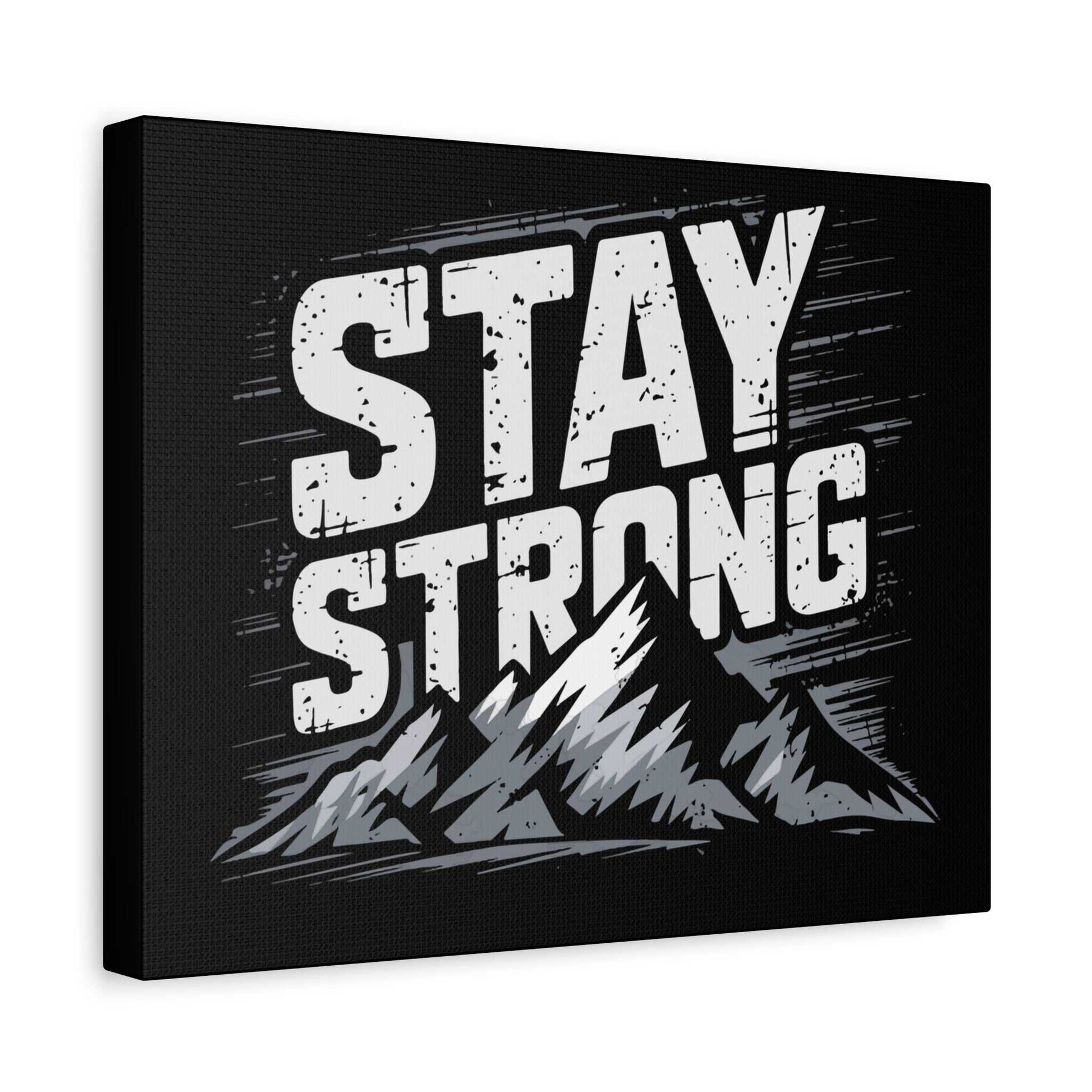 inspirational canvas wall art - stay strong mountain design