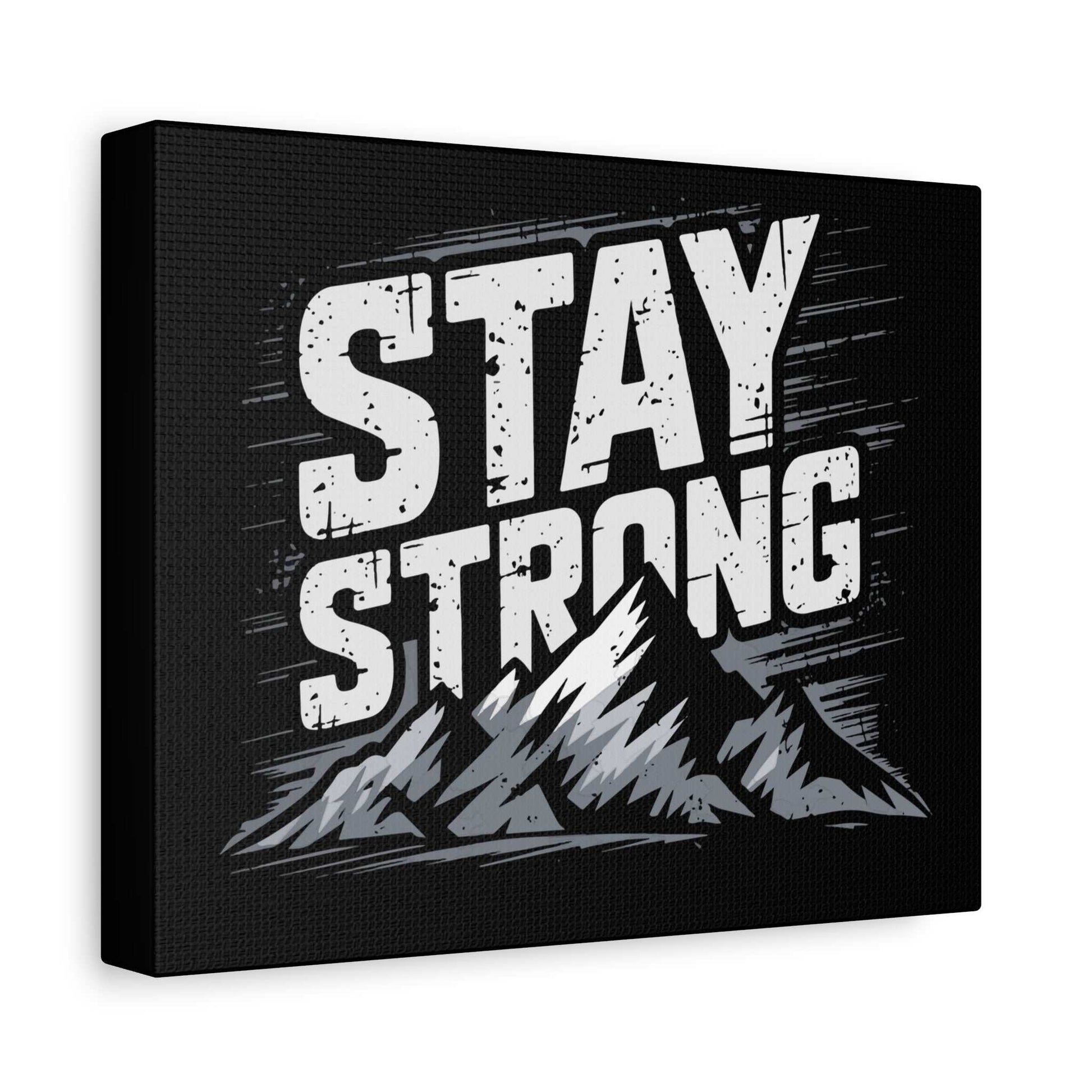 inspirational canvas wall art - stay strong mountain design