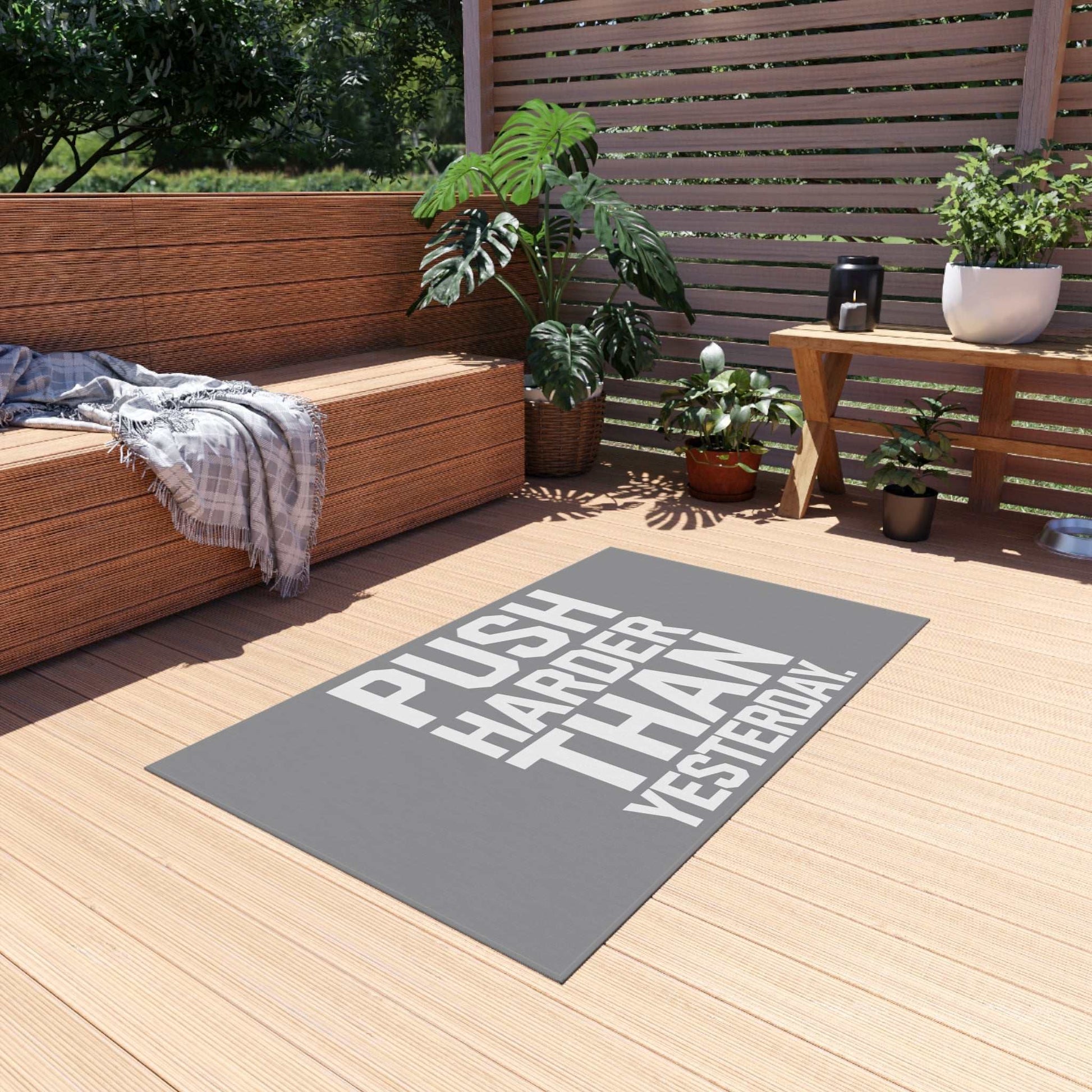 Motivational Outdoor Rug - Push Harder