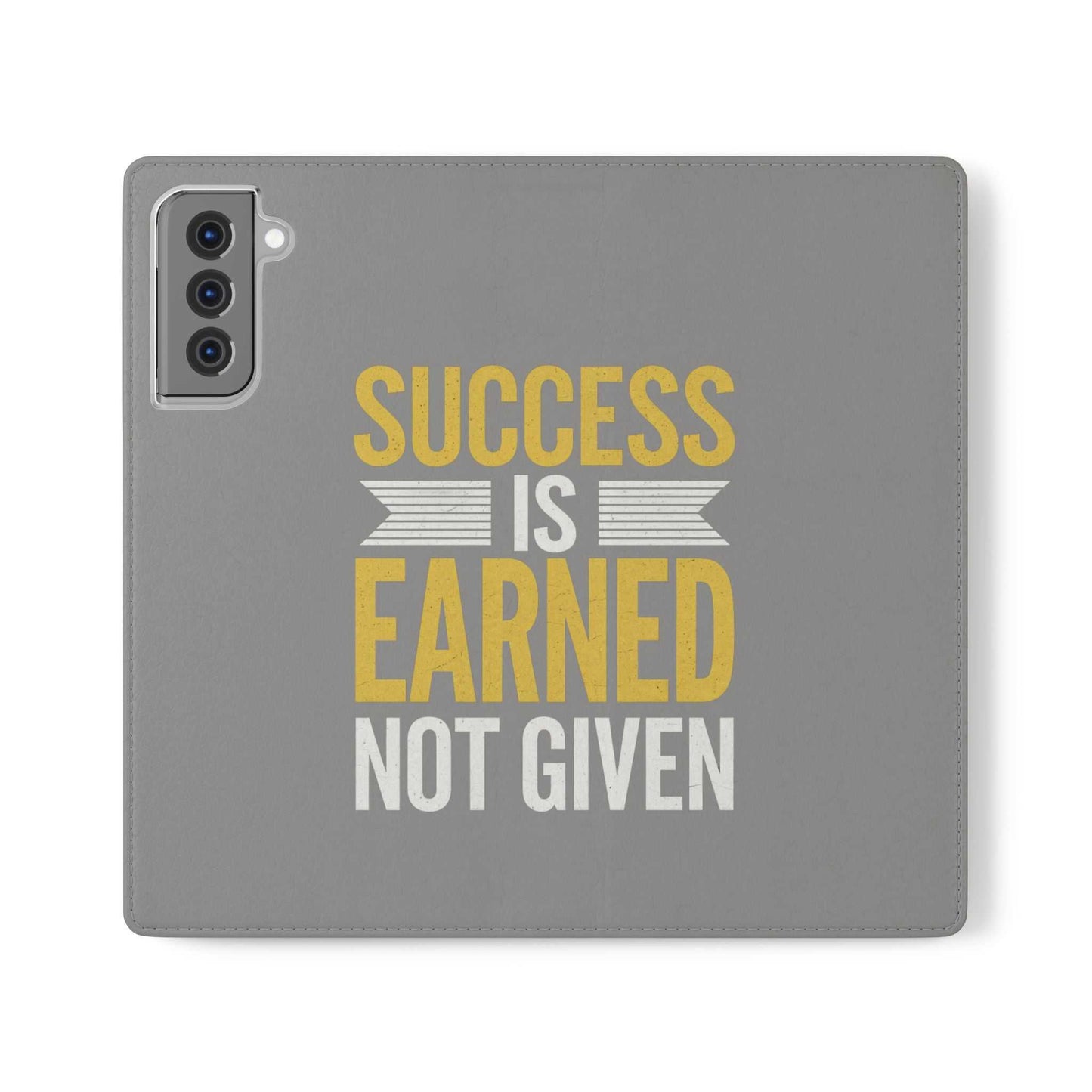 Success Is Earned Flip Case - Stylish Phone Wallet for Motivational Support