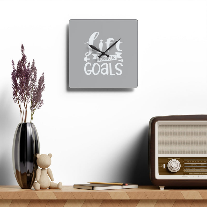 Motivational Acrylic Wall Clock - "Lift for Your Goals" | Fitness Decor for Home Gym