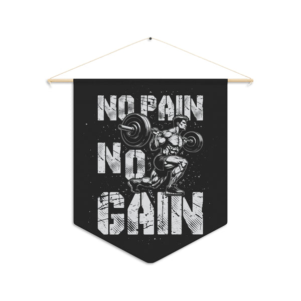 Fitness Pennant Banner - "No Pain No Gain" Motivational Wall Decor for Gym Enthusiasts