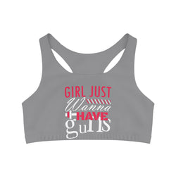 Empowering Seamless Sports Bra - "Girl Just Wanna Have Guts"