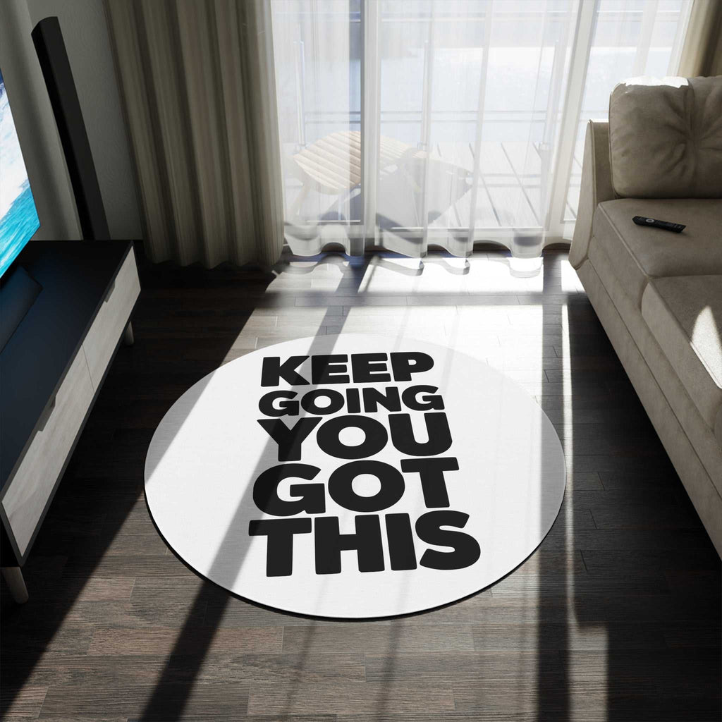 Motivational Round Rug - "
