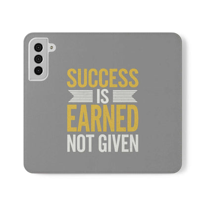 Success Is Earned Flip Case - Stylish Phone Wallet for Motivational Support