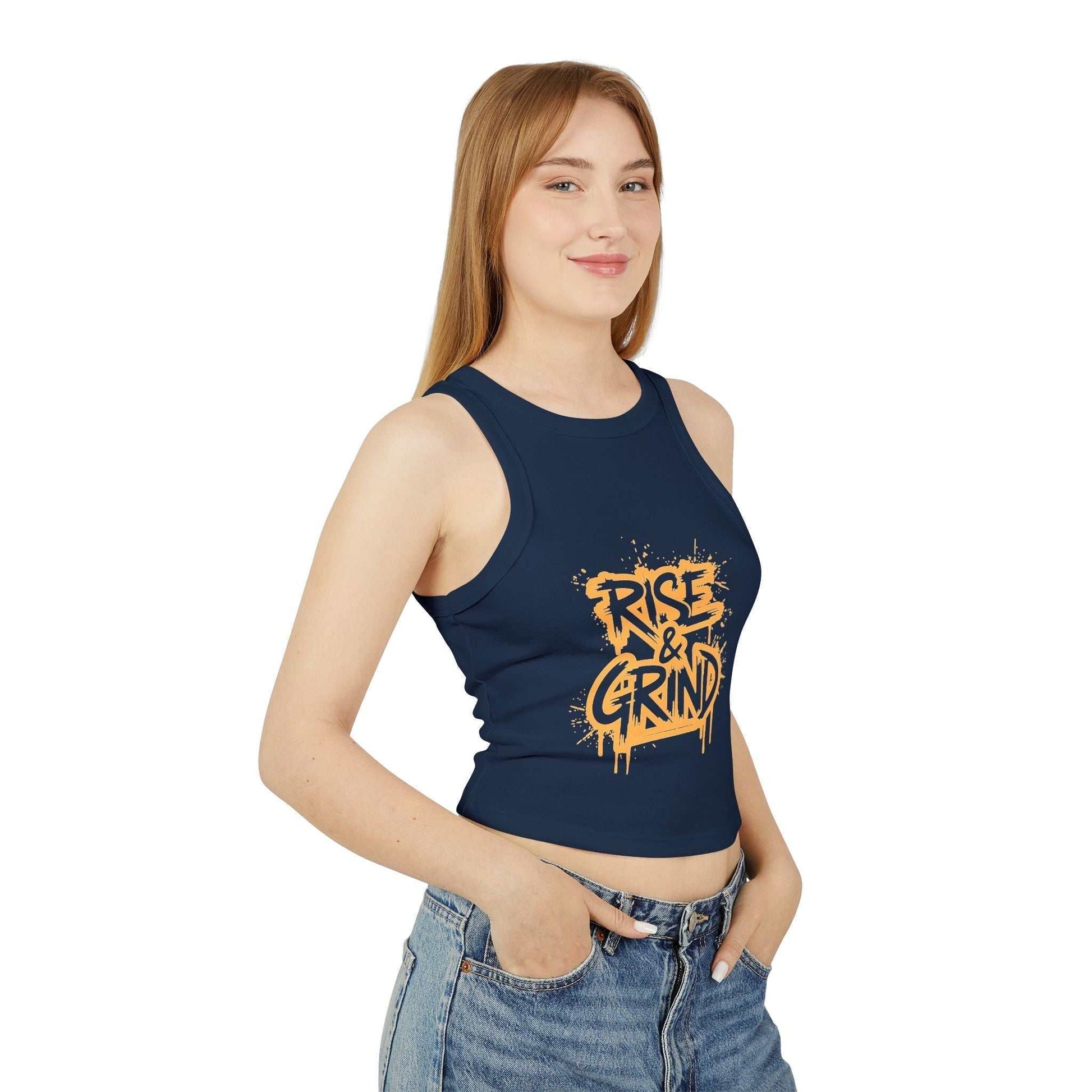 Micro Rib Racer Tank Top - Motivational Workout Apparel
