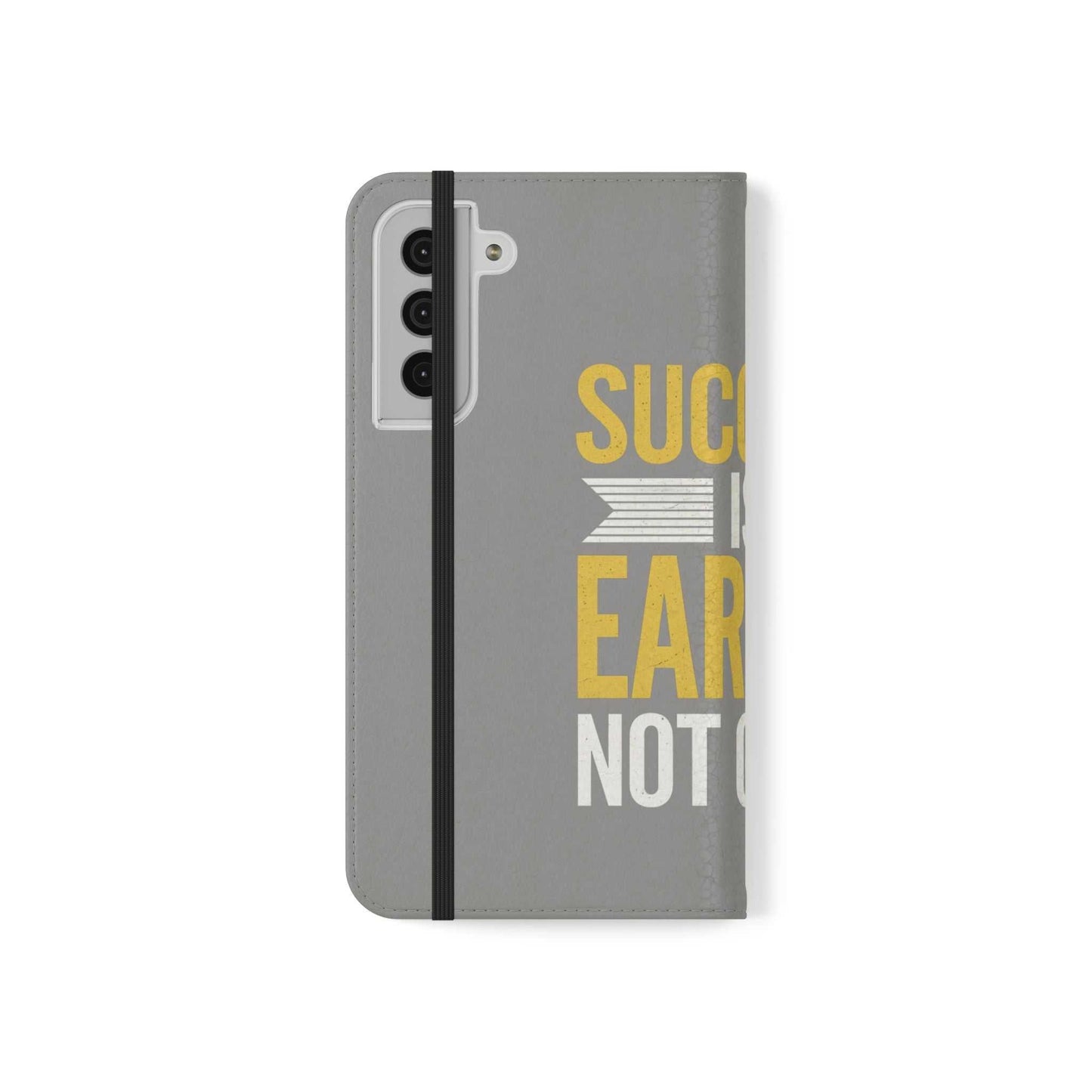 Success Is Earned Flip Case - Stylish Phone Wallet for Motivational Support