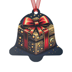 Festive Bell Metal Ornaments - Gift Box Design for Holiday Decor