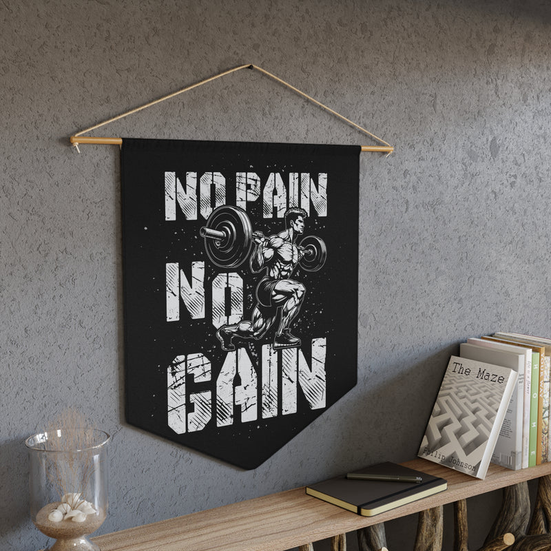 Fitness Pennant Banner - "No Pain No Gain" Motivational Wall Decor for Gym Enthusiasts