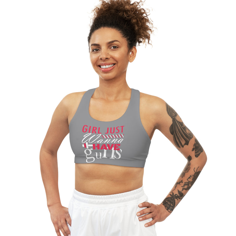 Empowering Seamless Sports Bra - "Girl Just Wanna Have Guts"