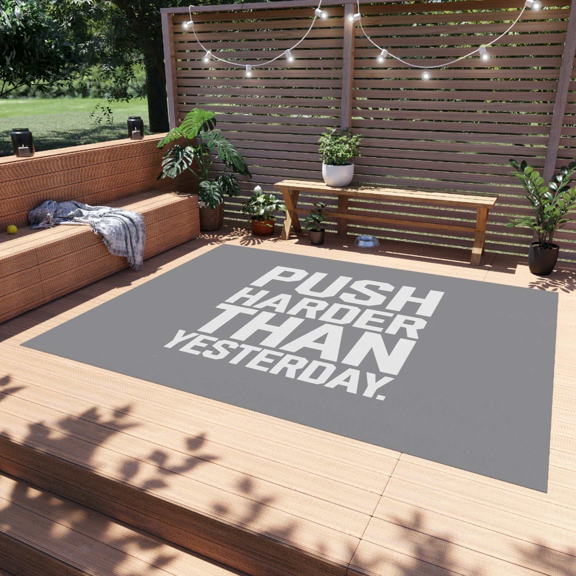 Motivational Outdoor Rug - Push Harder