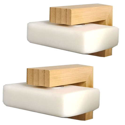 Eco-Friendly Bamboo Magnetic Soap Holder - Self-Draining Shower Saver