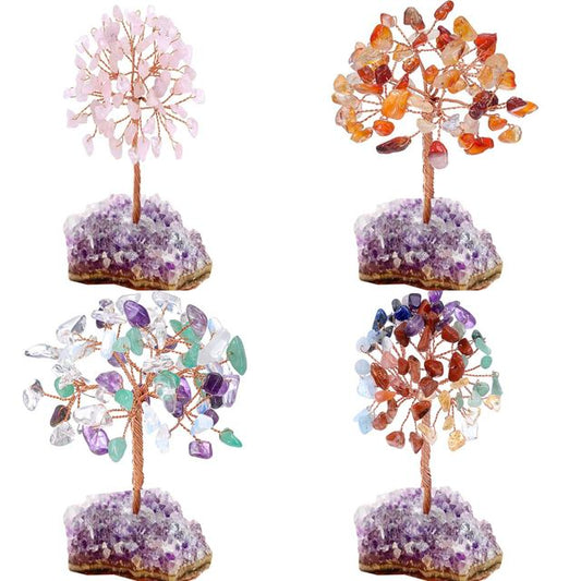 Amethyst & Citrine Crystal Tree of Life - Handmade Home & Office Decor