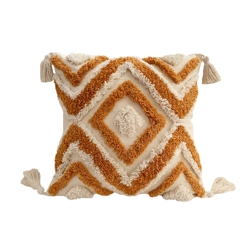 Bohemian Line Tufted Pillow Cover