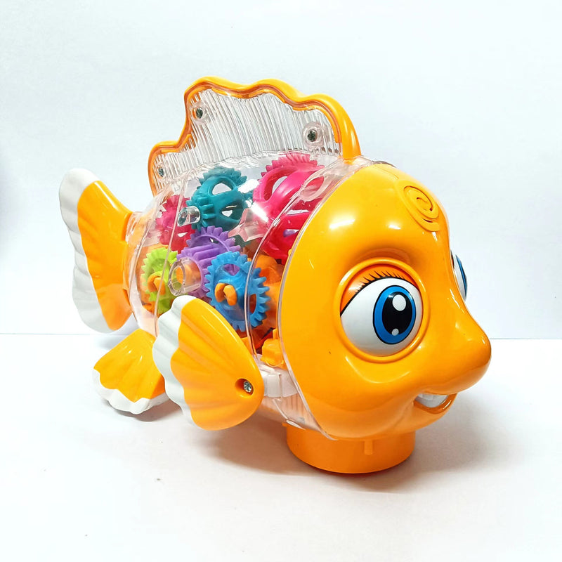 Electric Gear Goldfish Toys Lights Music Universal Walking