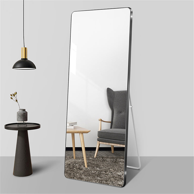 Aluminum Floor Mirror Full Length Mirrors Leaning Rounded Corner Rimless Standing Large Mirror Bedroom,Shop,Office,Hotel 5MM Silver Mirror