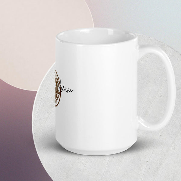 White glossy mug